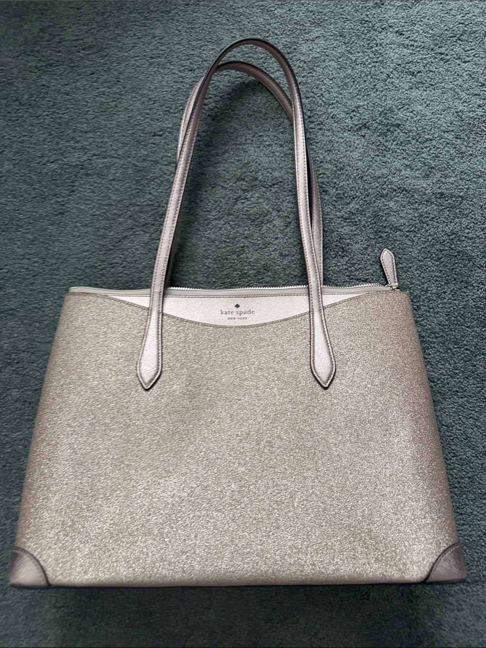 Kate Spade Glimmer Metallic Rose Gold Tote Bag